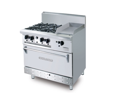 Bếp âu 4 họng có lò nướng, có rán phẳng